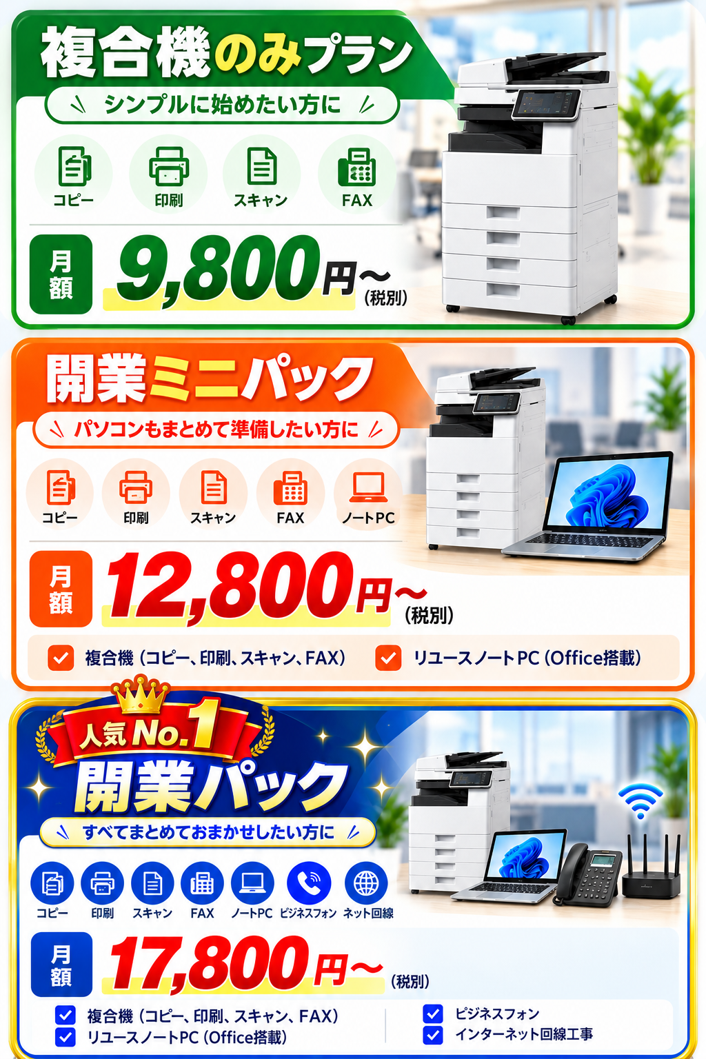 開業インフォメーションラインナップ